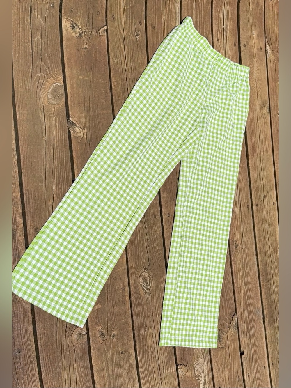 Green Gingham Wide-Leg Pants size L wide leg pre-owned with gift . - Picture 13 of 16